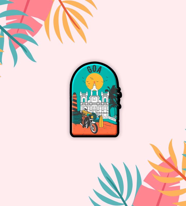 Goa Theme Fridge Magnet Refrigerator Stylish Fridge Magnet Home & Kitchen Decor  Travels Magnet Sticker  Souvenir Fridge Magnets (Goa Magnet2)